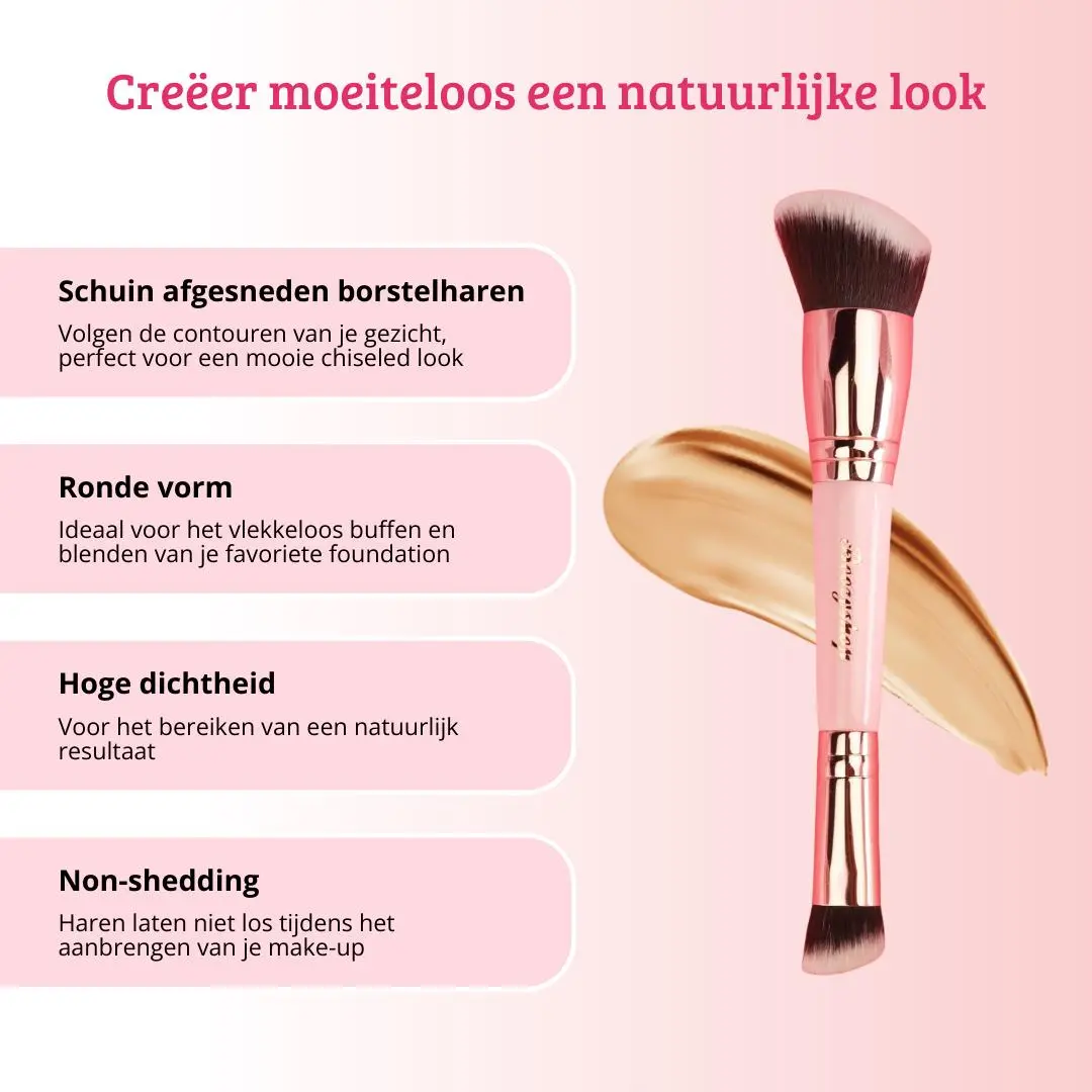 Soft Pink & Gold Multifunctional Blending Brush - Image 3