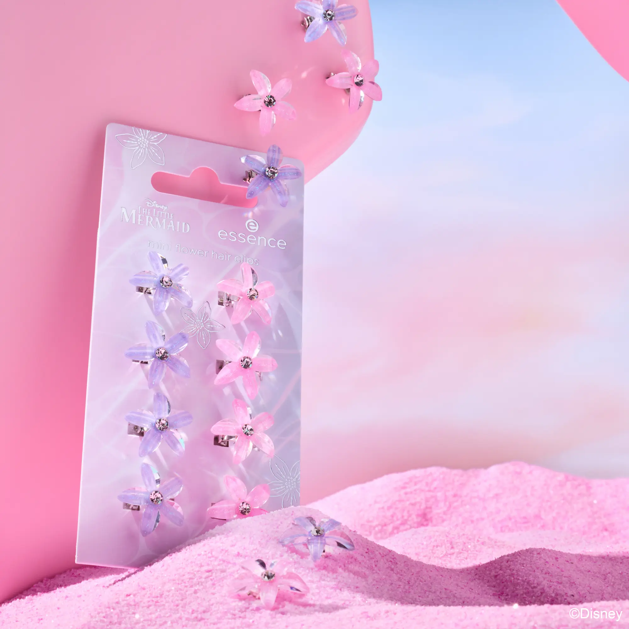 X Disney The Little Mermaid Mini Flower Hair Clips Jewel Of The Sea - Image 4