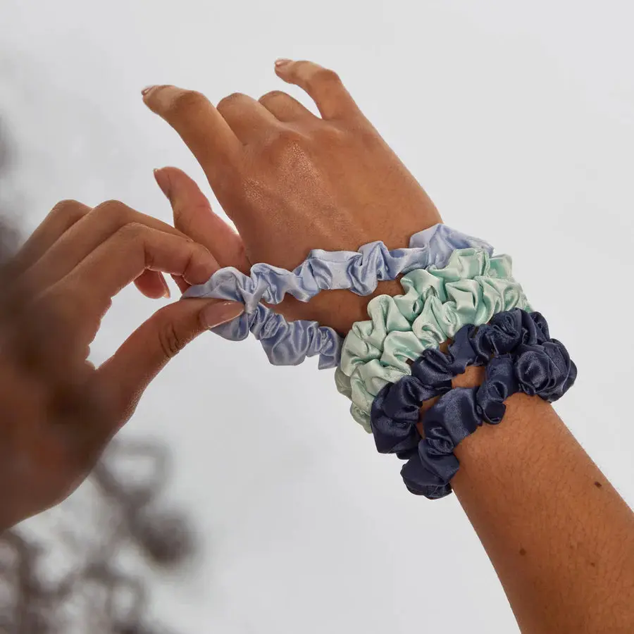 Ruched Satin Scrunchies 5pc Set Garden Bouquet - Image 5