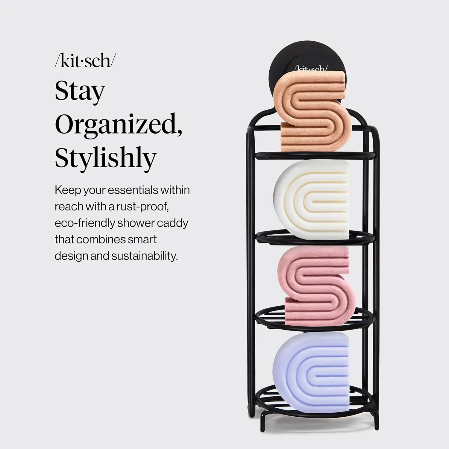 Self Draining Shower Caddy Black - Image 4