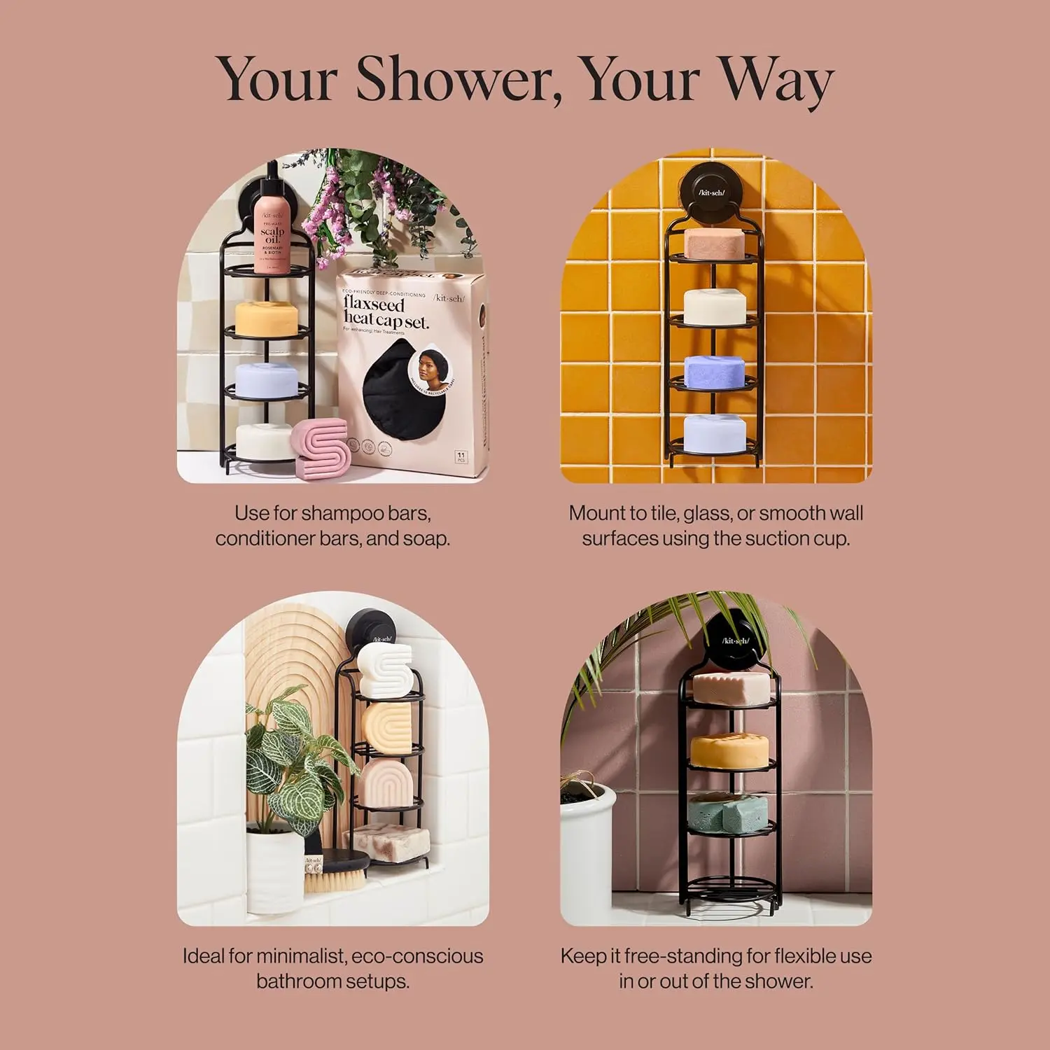 Self Draining Shower Caddy Black - Image 6