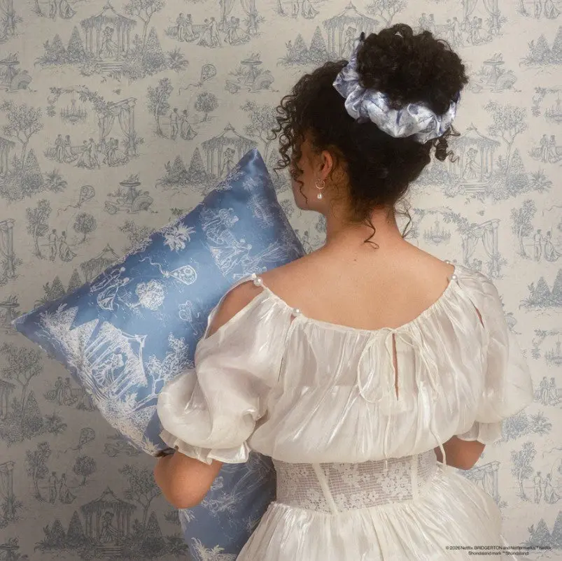 x Bridgerton Satin Pillowcase Garden Toile King - Image 3