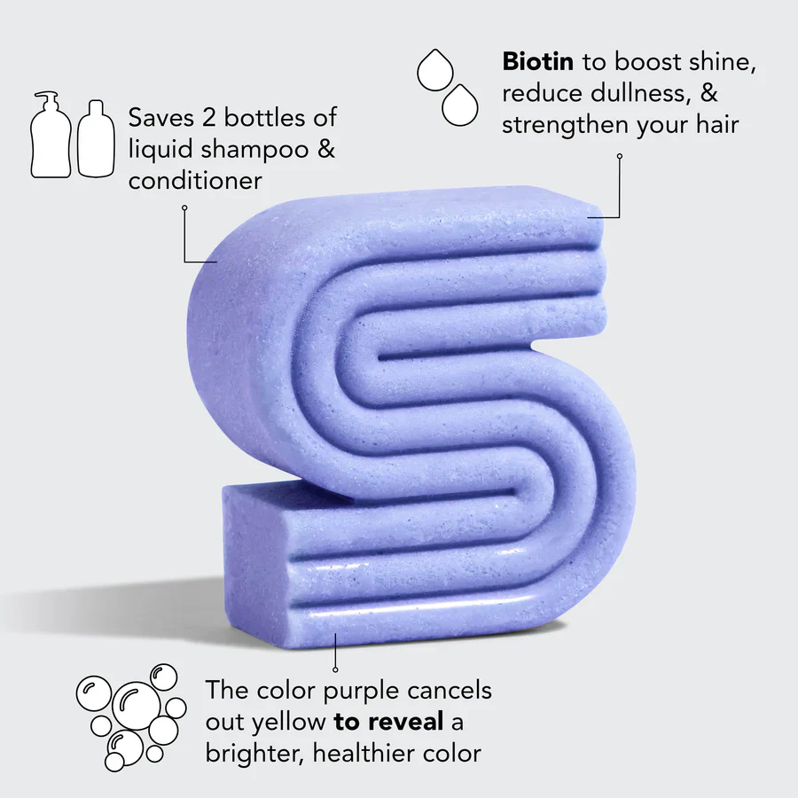 Purple Toning Solid Shampoo with Biotin - Image 5